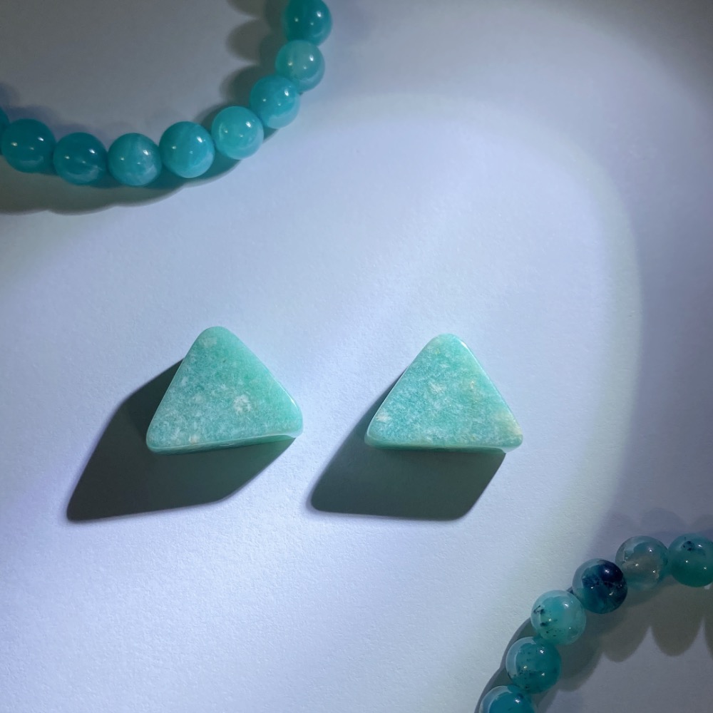 BKL綠天河石三角形雕刻｜直通孔-細節圖8