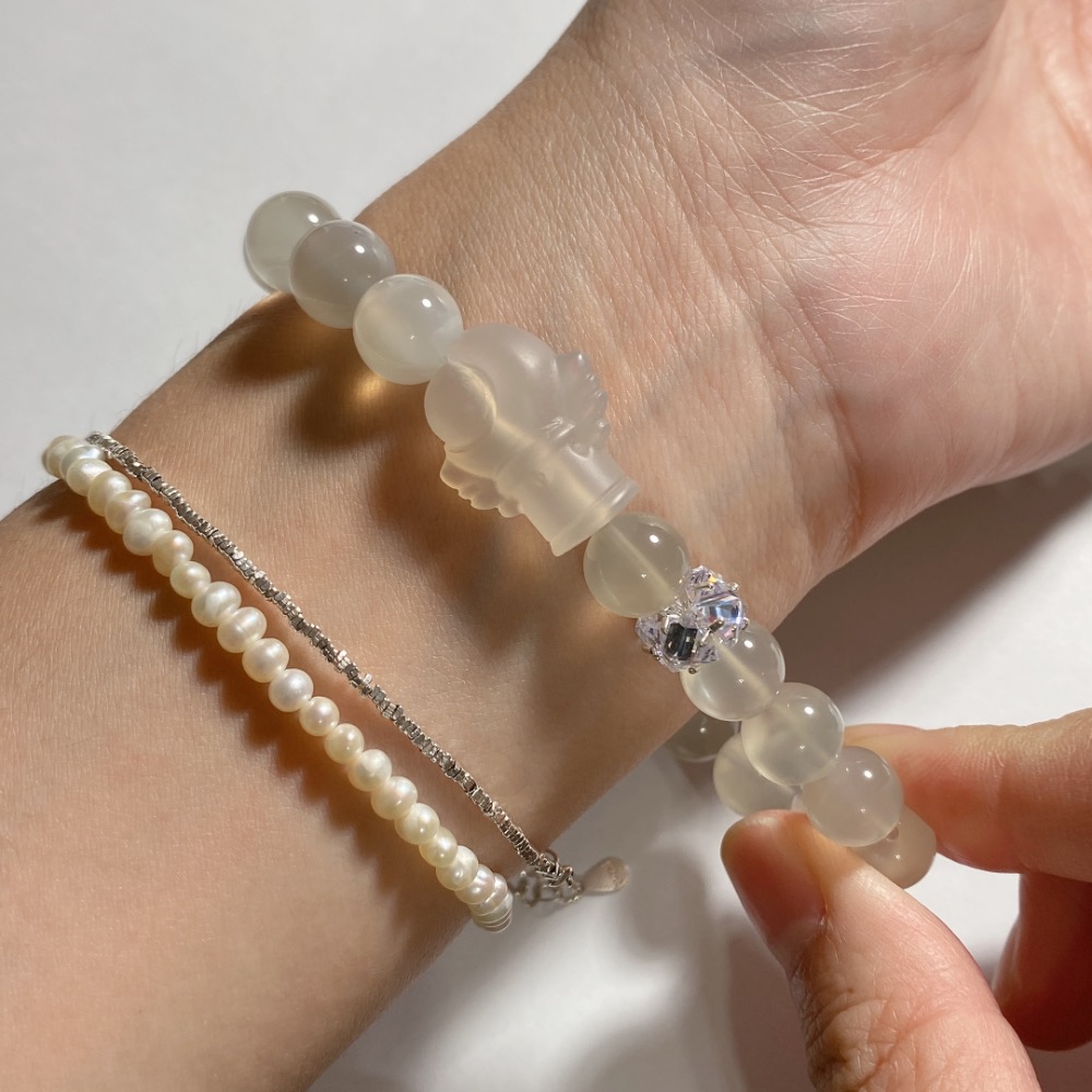 BKL銀月光石x白水晶x荔枝凍｜設計款-細節圖9