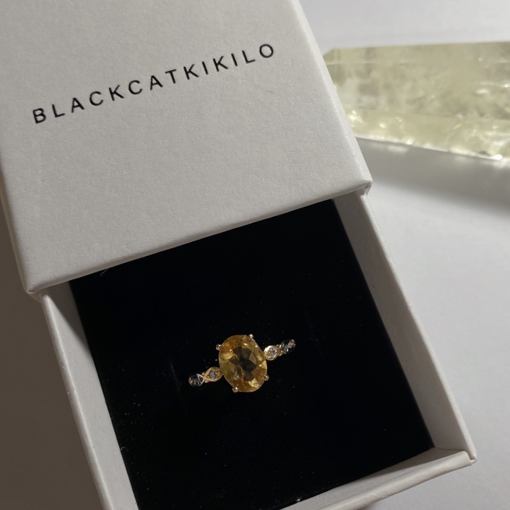 BKL巴西黃水晶鑽切爪鑲戒指-細節圖4