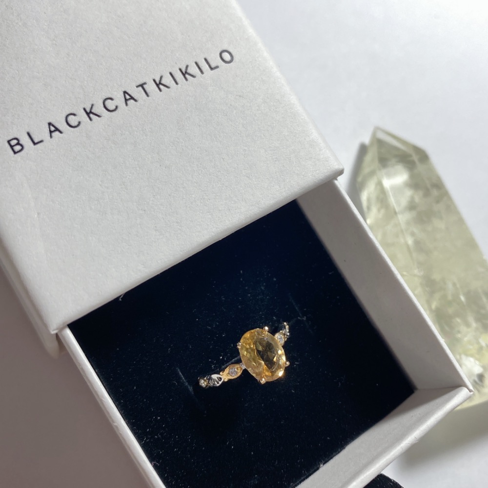 BKL巴西黃水晶鑽切爪鑲戒指-細節圖5