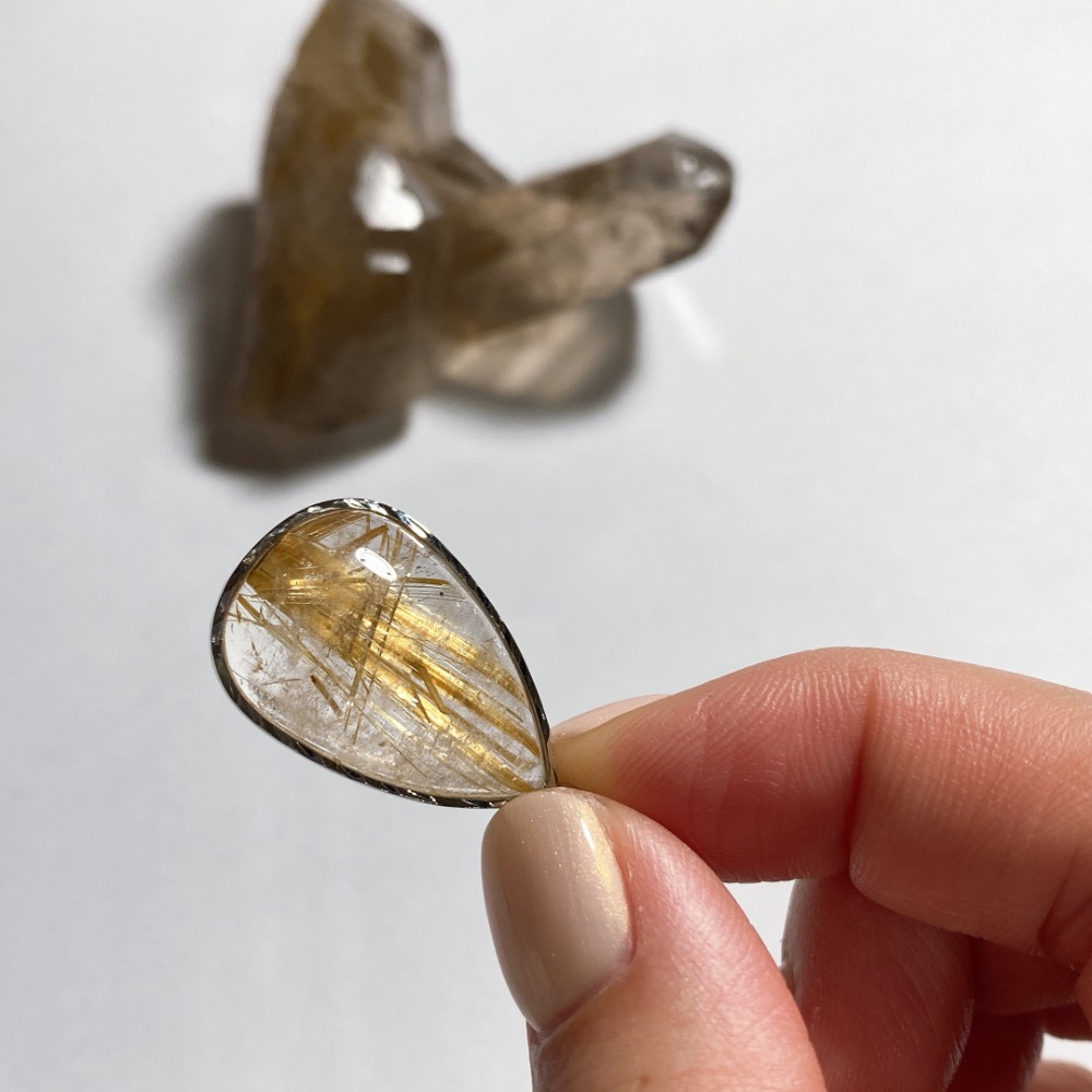 BKL巴西金紅石水滴吊墜 (鈦晶·金髮晶)-細節圖7