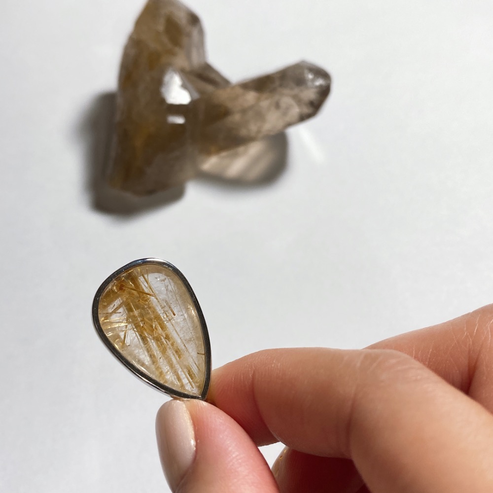 BKL巴西金紅石水滴吊墜 (鈦晶·金髮晶)-細節圖8