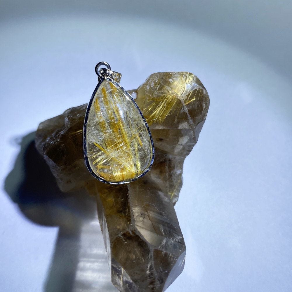 BKL巴西金紅石水滴吊墜 (鈦晶·金髮晶)-細節圖10