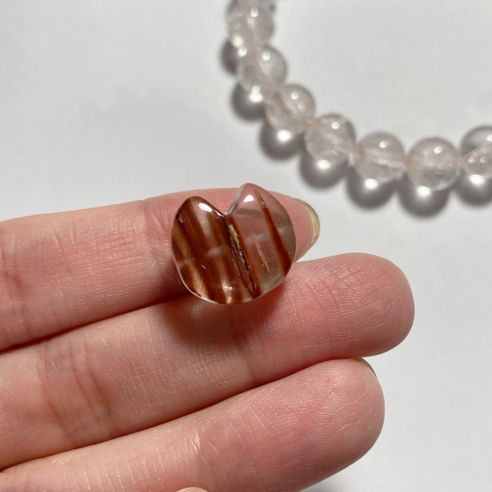 BKL紅兔毛水晶貓咪雕刻戒面｜橫通孔-細節圖8