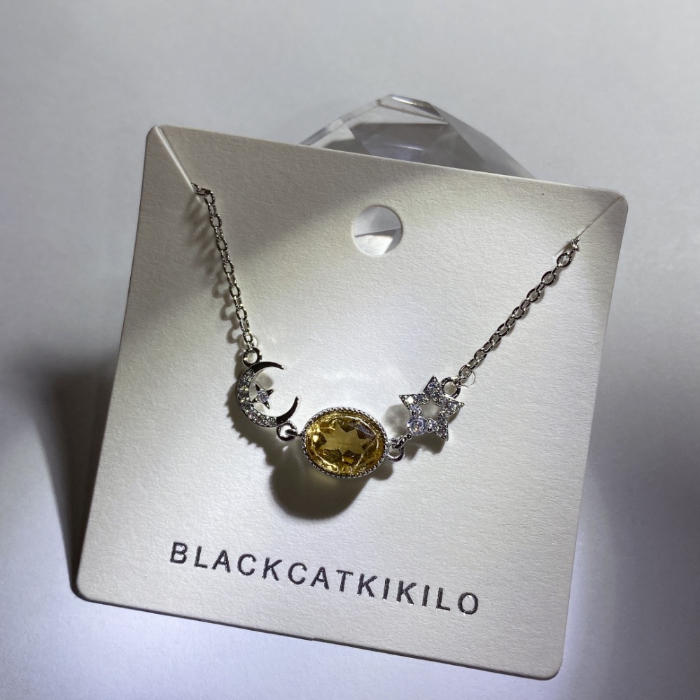 BKL鑽切黃水晶星月鈦鋼手鏈-細節圖2