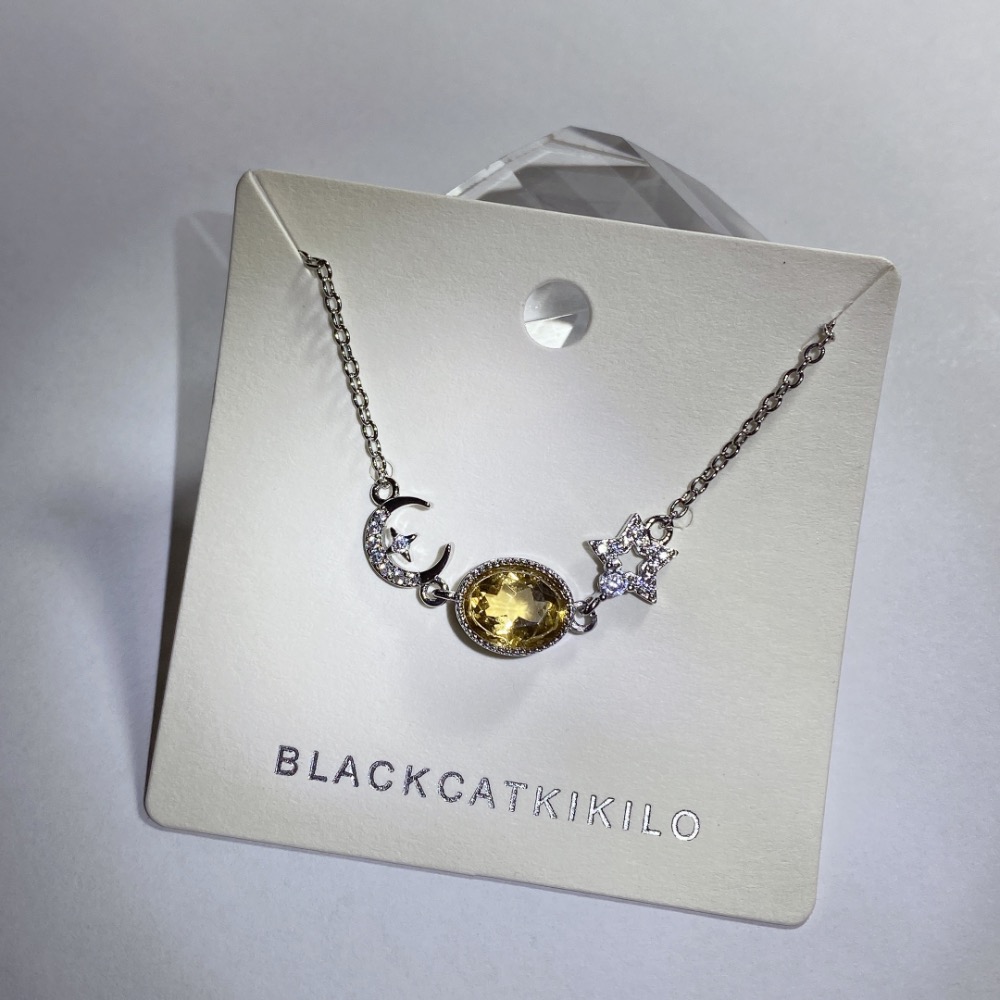 BKL鑽切黃水晶星月鈦鋼手鏈-細節圖3