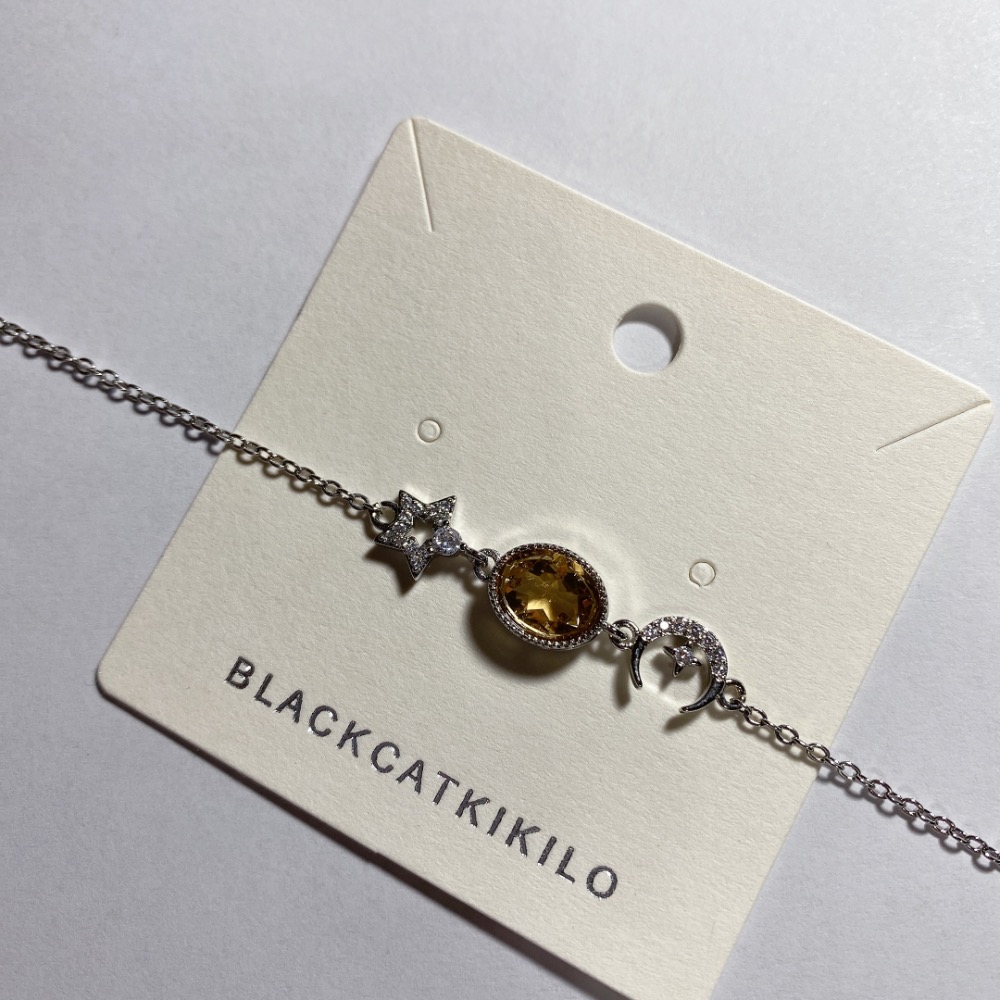 BKL鑽切黃水晶星月鈦鋼手鏈-細節圖4