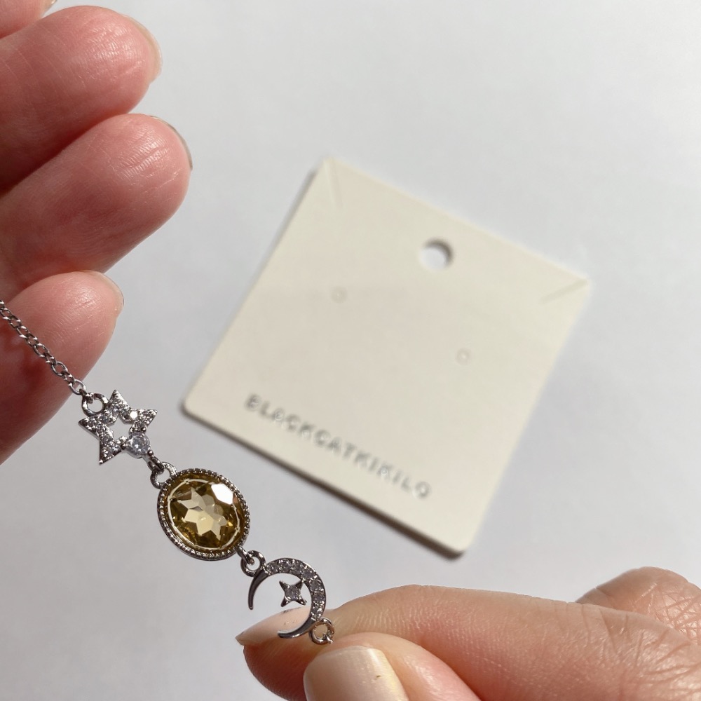 BKL鑽切黃水晶星月鈦鋼手鏈-細節圖5