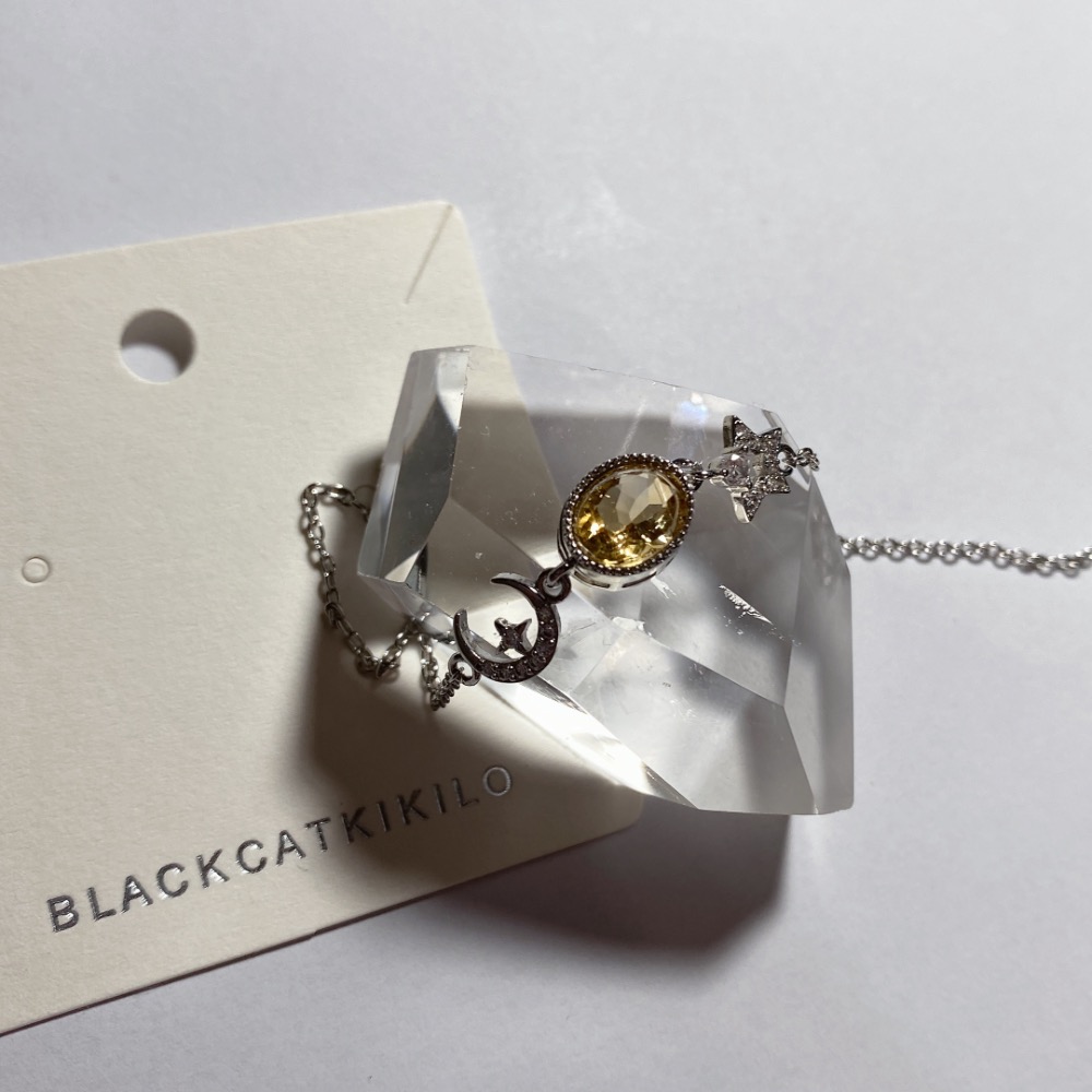 BKL鑽切黃水晶星月鈦鋼手鏈-細節圖9