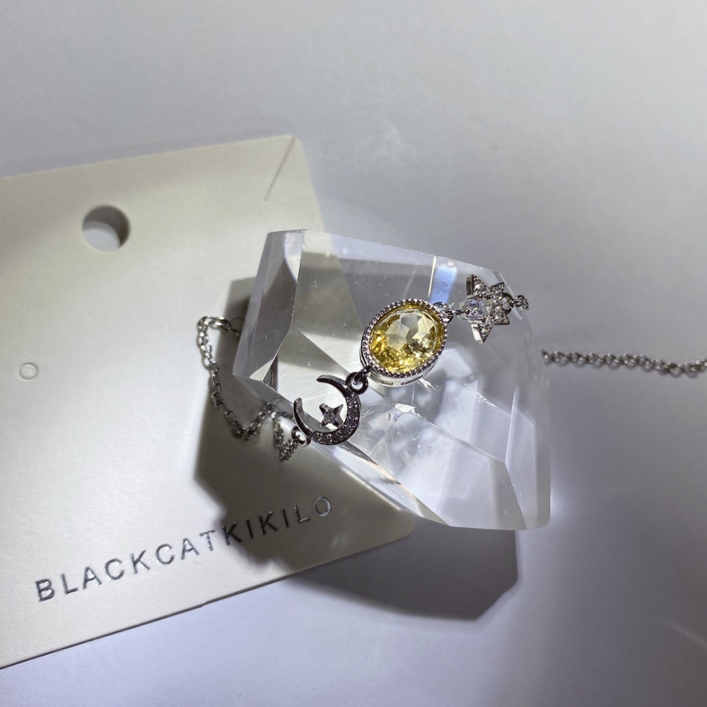 BKL鑽切黃水晶星月鈦鋼手鏈-細節圖10