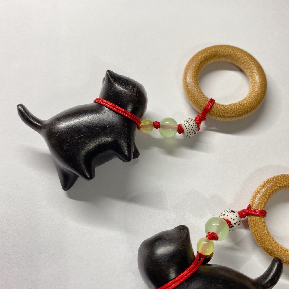 BKL可愛黑檀木貓咪雕刻｜吊飾-細節圖3