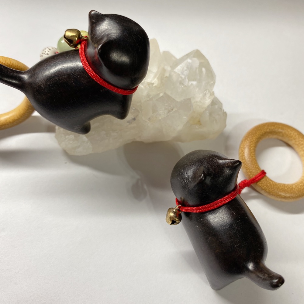 BKL可愛黑檀木貓咪雕刻｜吊飾-細節圖4