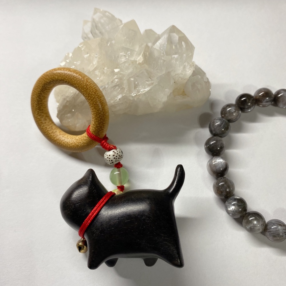 BKL可愛黑檀木貓咪雕刻｜吊飾-細節圖7