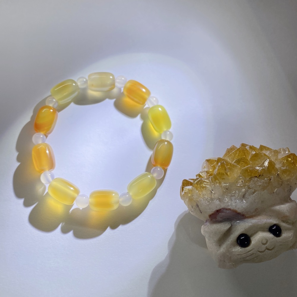 BKL夏日百香果·橙黃瑪瑙桶珠-細節圖2