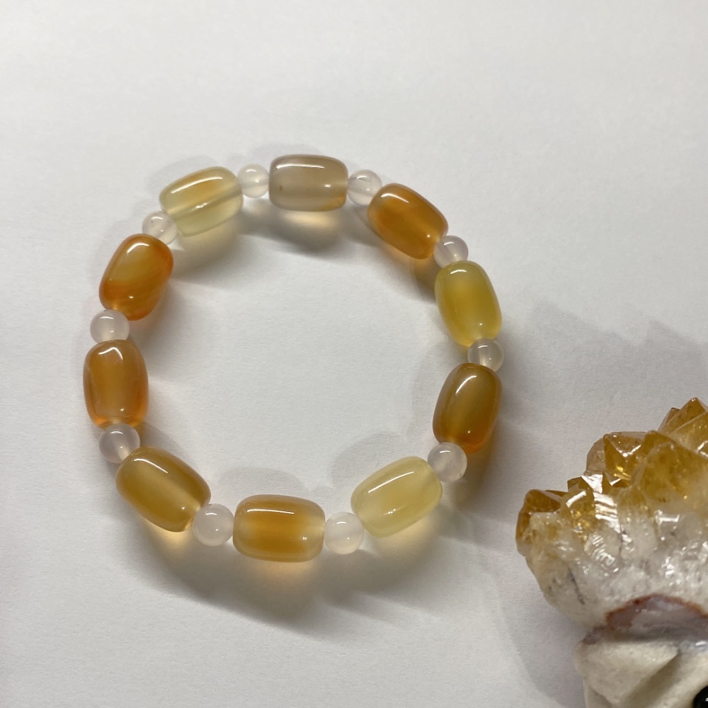 BKL夏日百香果·橙黃瑪瑙桶珠-細節圖3