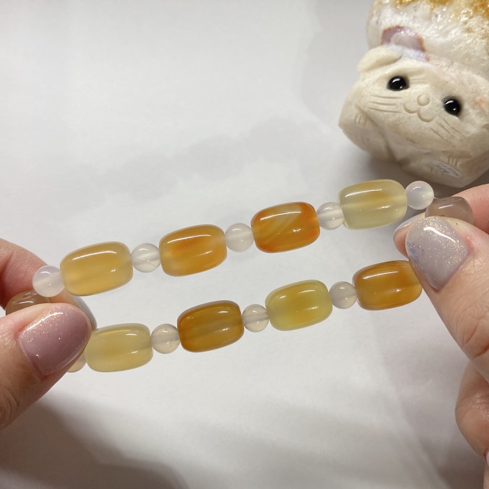 BKL夏日百香果·橙黃瑪瑙桶珠-細節圖4