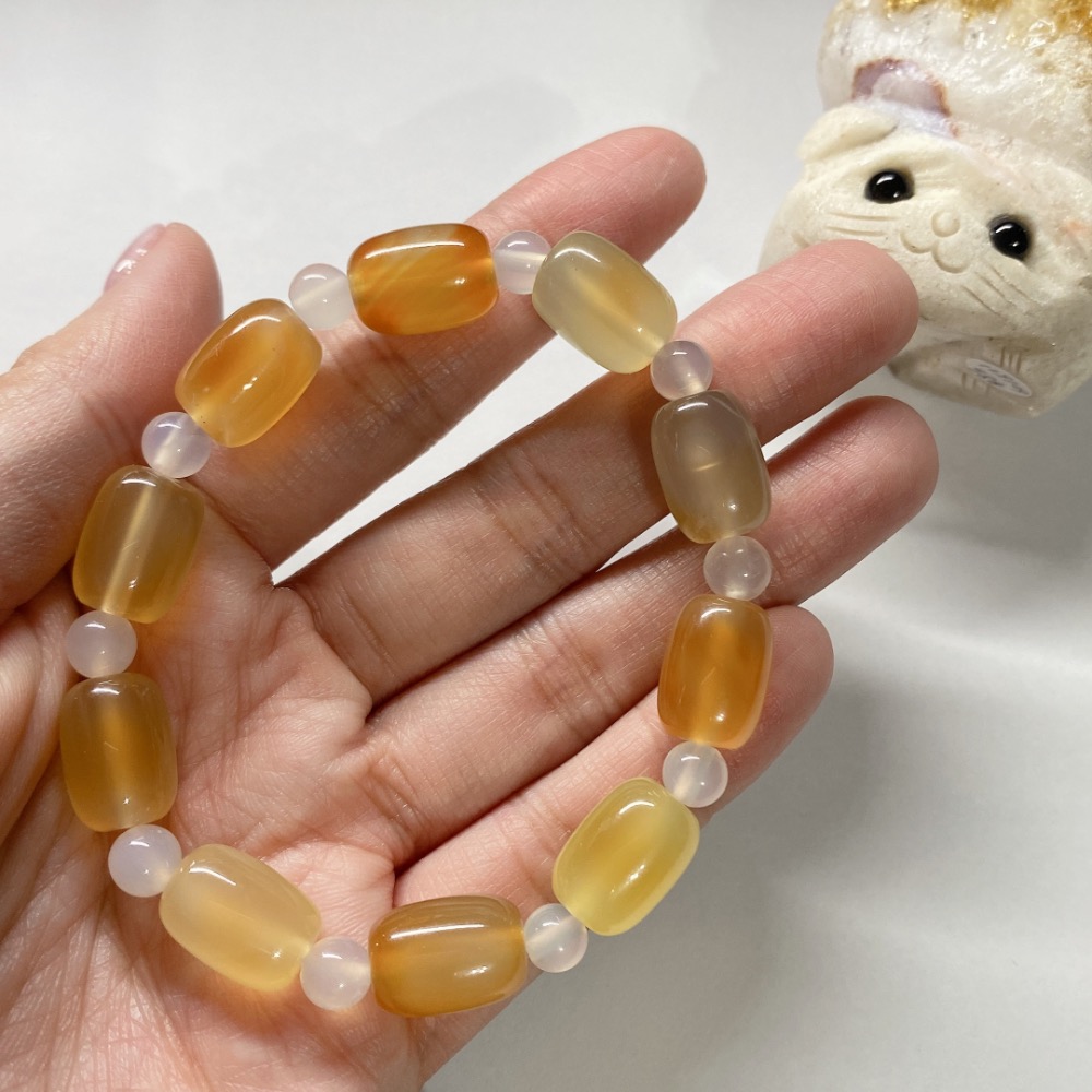 BKL夏日百香果·橙黃瑪瑙桶珠-細節圖5