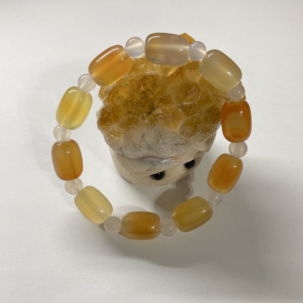 BKL夏日百香果·橙黃瑪瑙桶珠-細節圖8