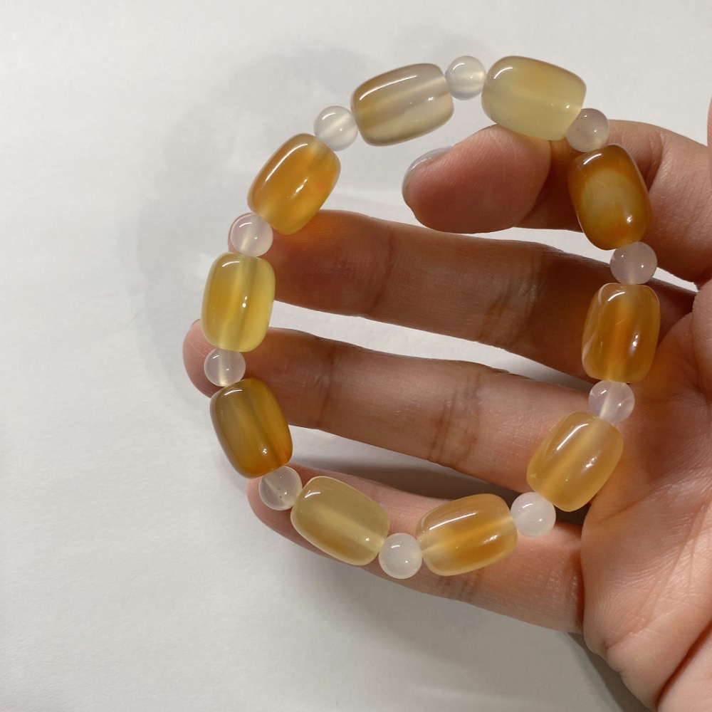 BKL夏日百香果·橙黃瑪瑙桶珠-細節圖9