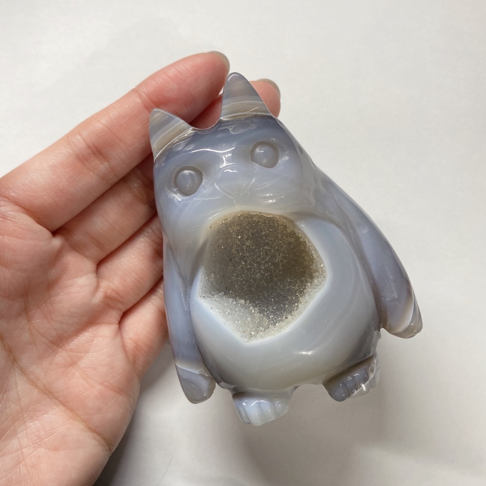 BKL天然瑪瑙龍貓雕刻-細節圖6