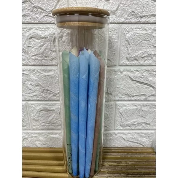 台灣現貨開發票/瑀之聲/耳燭收納玻璃罐/茶葉/零食/廚房用品/木蓋密封罐/玻璃瓶/插花花瓶-規格圖2