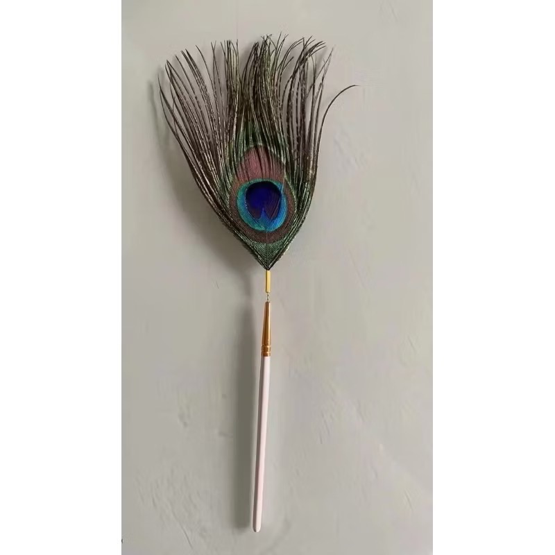 瑀之聲採耳毛類工具/彩色鵝毛芙蓉毛/扇形孔雀毛/鴕鳥毛/盤龍柄小孔雀棒/鴿子毛/孔雀絨毛/雪絨毛-規格圖1