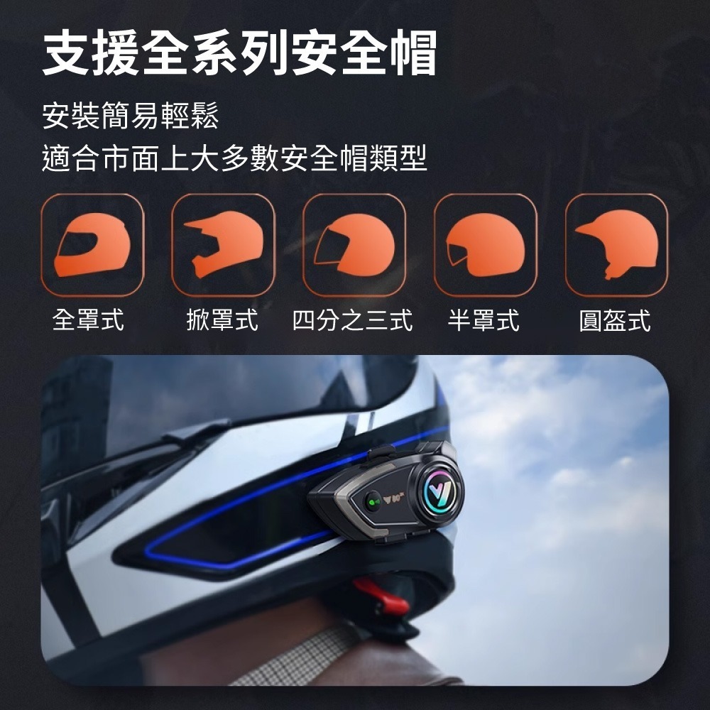 聆翔Y802X聆翔安全帽式藍牙耳機  對講版 摩托車藍牙耳機 對講機 IP67 防水 多人對講 CVC降噪-細節圖7