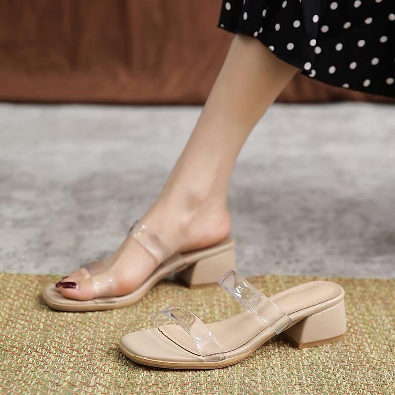 ❤️現貨+台灣出貨❤️（34-40碼）低跟透明一字涼拖鞋 台灣現貨-細節圖3