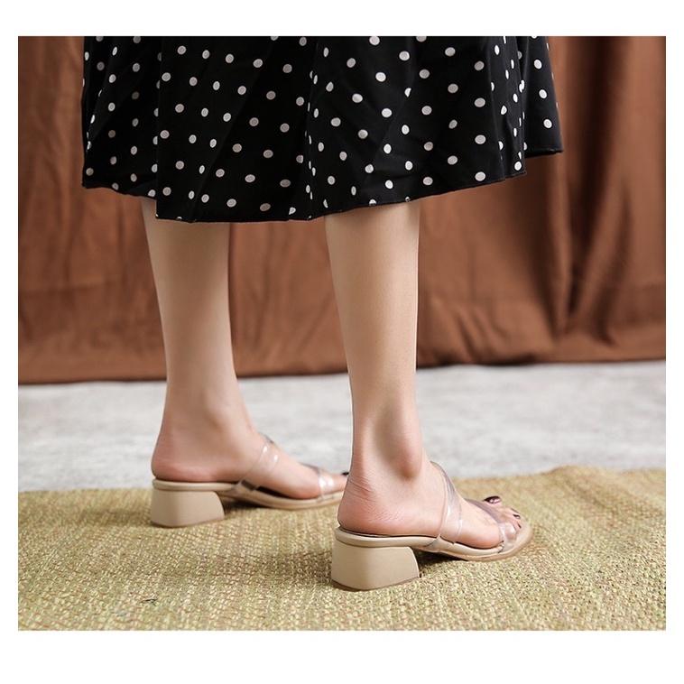 ❤️現貨+台灣出貨❤️（34-40碼）低跟透明一字涼拖鞋 台灣現貨-細節圖6