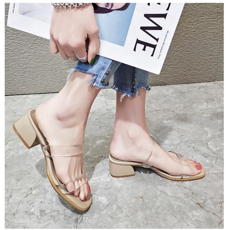 ❤️現貨+台灣出貨❤️（34-40碼）低跟透明一字涼拖鞋 台灣現貨-細節圖8