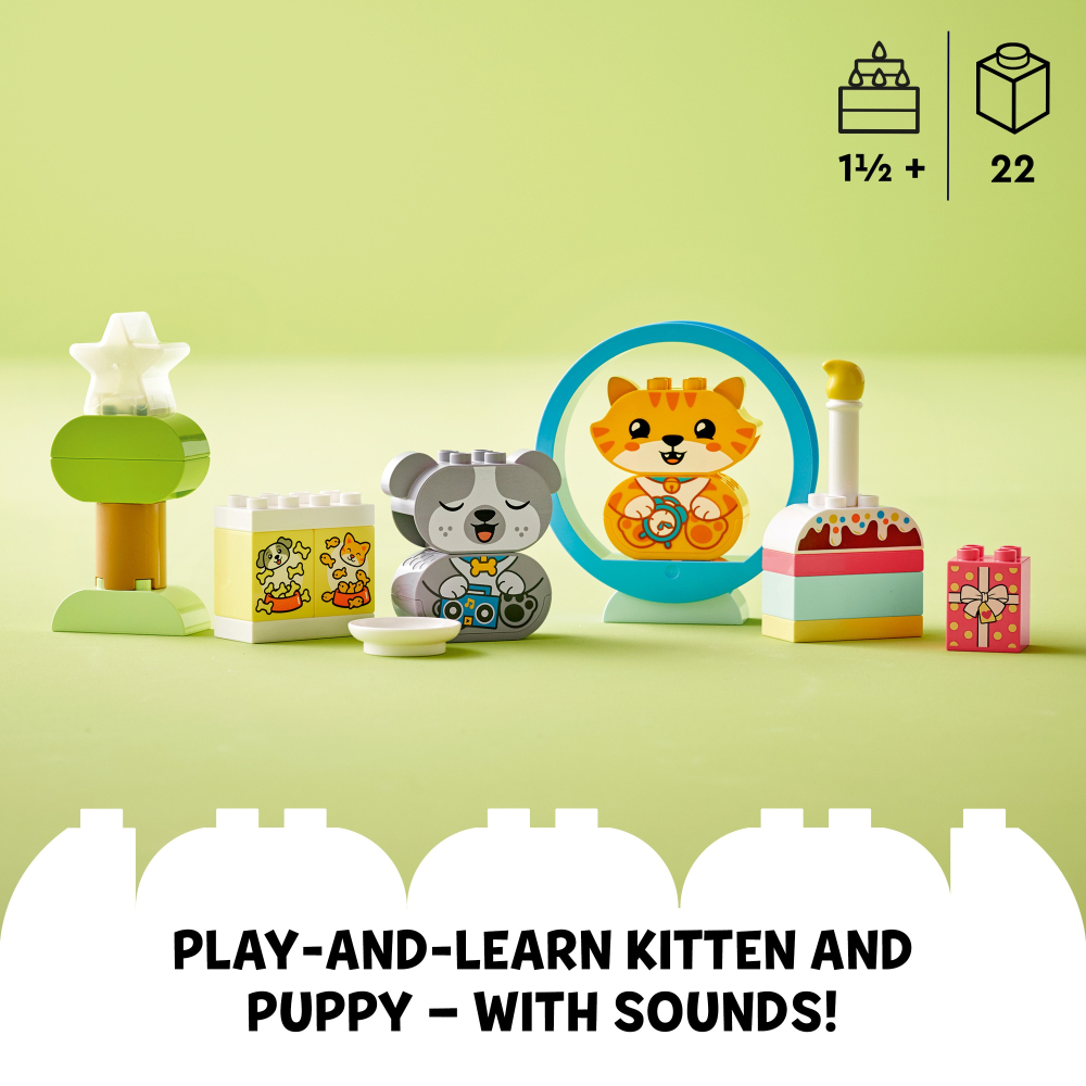 【台中翔智積木】LEGO 樂高 DUPLO 得寶系列 10977 我的第一隻有聲小狗和小貓 輕盒損-細節圖2