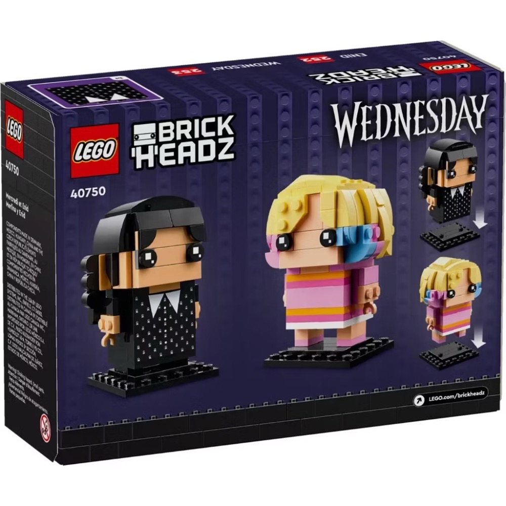 【台中翔智積木】LEGO 樂高 BrickHeadz 40750 Wednesday & Enid-細節圖3
