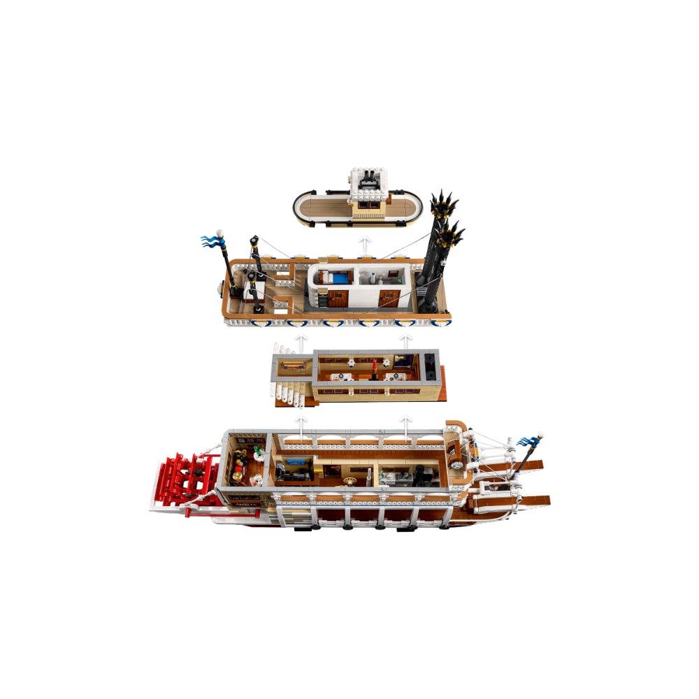 【台中翔智積木】LEGO 樂高 IDEAS 21356 蒸汽遊河船 蒸汽船 河上汽船-細節圖2