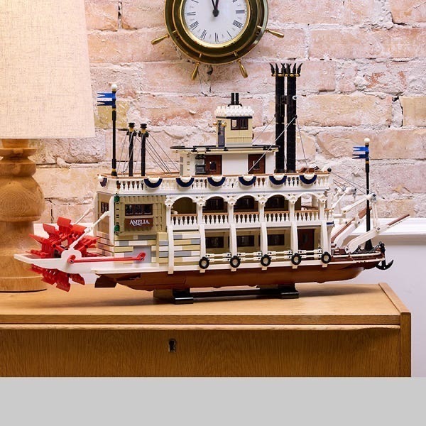 【台中翔智積木】LEGO 樂高 IDEAS 21356 蒸汽遊河船 蒸汽船 河上汽船-細節圖3