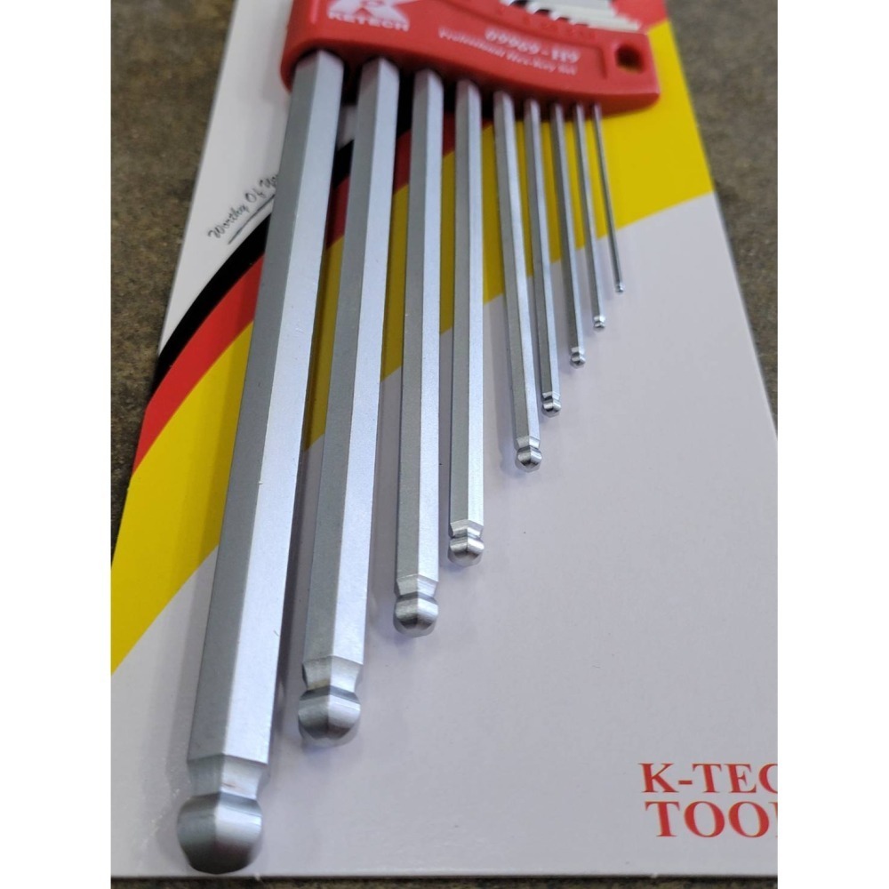 (巧雲家) K牌 六扳手 9支組 1.5-10mm長L型圓頭六角手組 09969-H9 板手 扳手-細節圖3