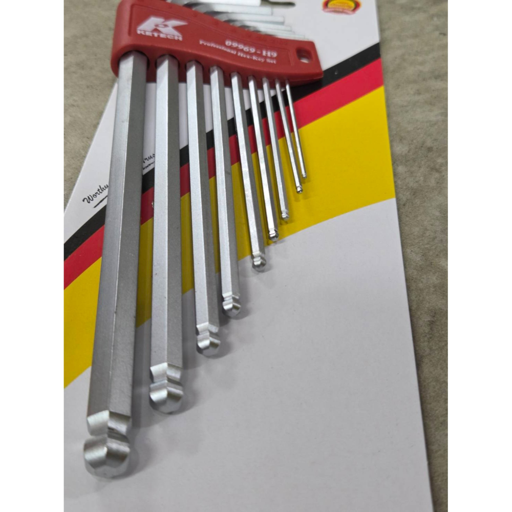 (巧雲家) K牌 六扳手 9支組 1.5-10mm長L型圓頭六角手組 09969-H9 板手 扳手-細節圖5