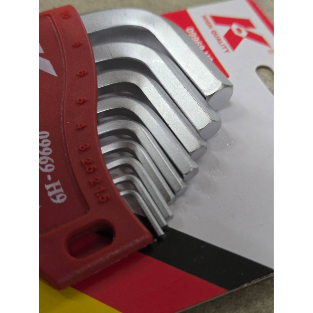 (巧雲家) K牌 六扳手 9支組 1.5-10mm長L型圓頭六角手組 09969-H9 板手 扳手-細節圖7