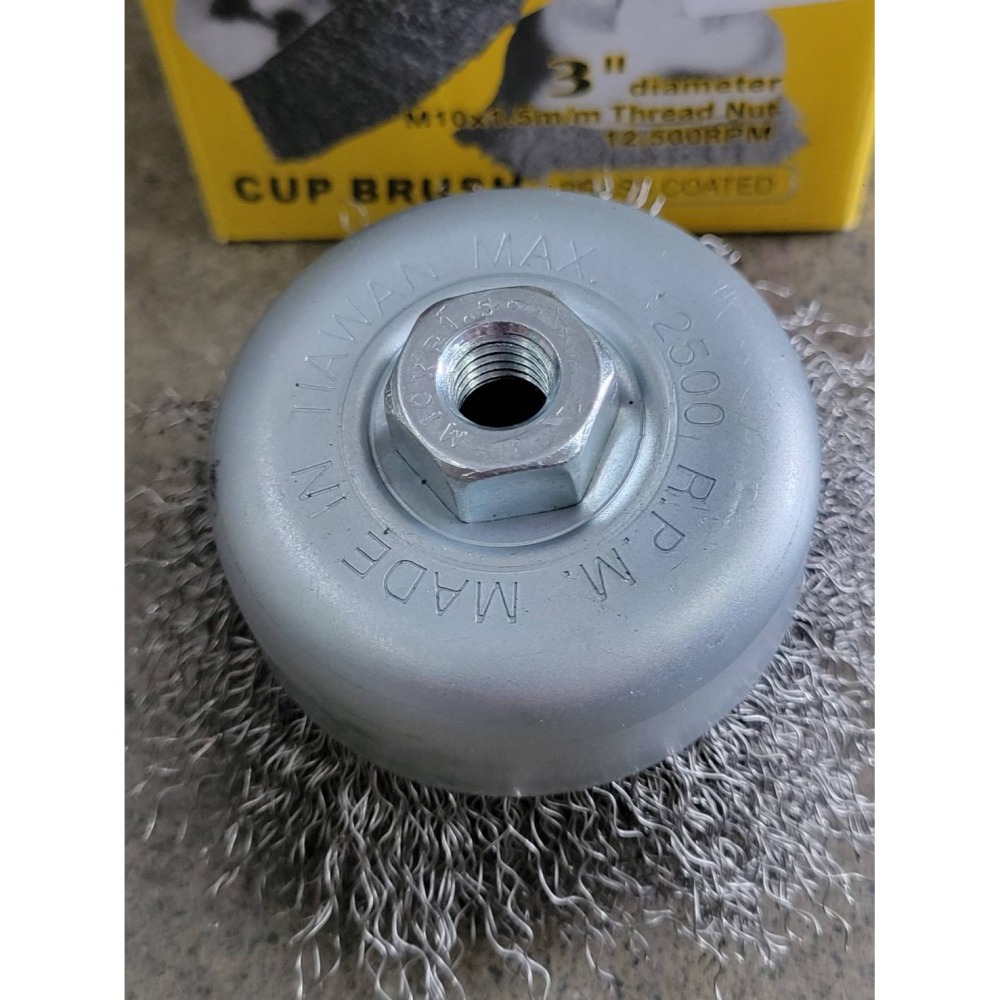 (巧雲家) 台灣製 WATA 3＂白鐵碗型鋼絲輪 除鏽油漆 銲接劑 砂輪機 鋼絲輪 鋼刷 白鐵刷-細節圖4