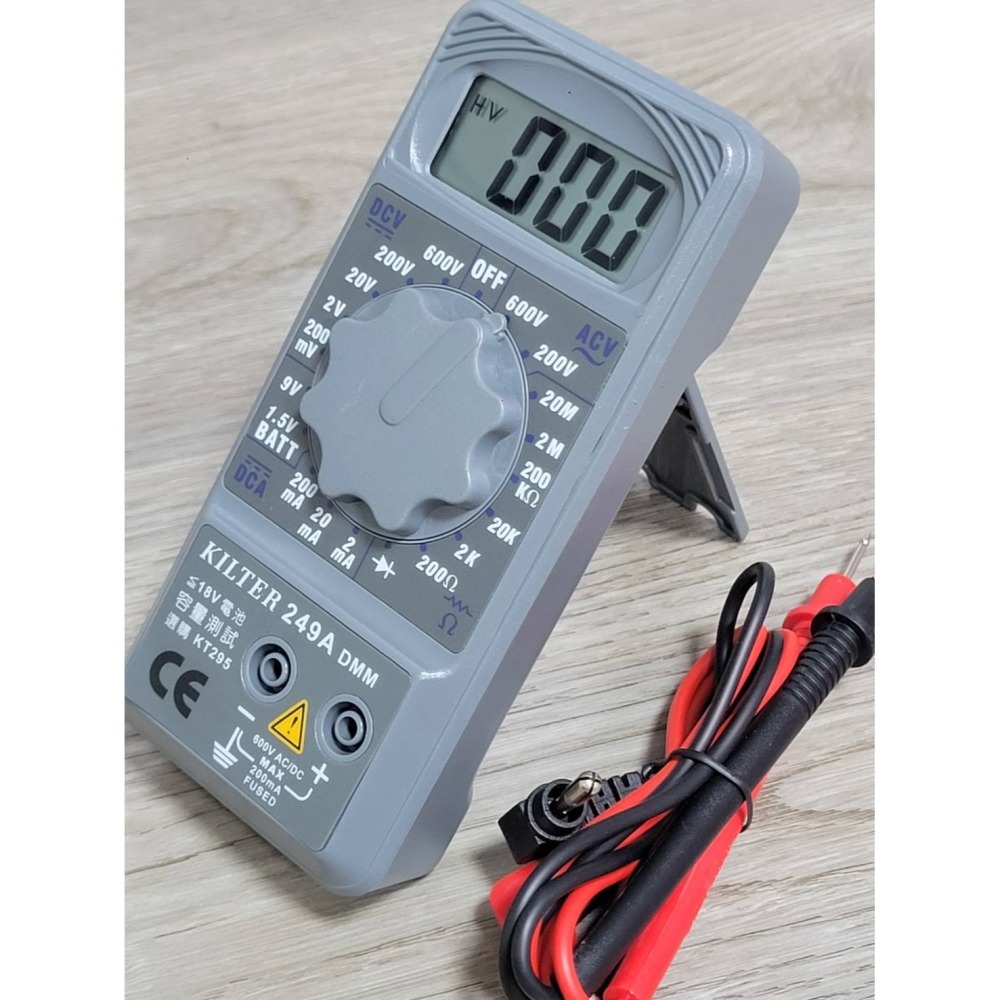 (巧雲家) K249耐用型數字電表 多功能電子式數字三用電表 耐震 掌上型數字電錶 TR 蜂鳴 LED 附電錶線-細節圖5