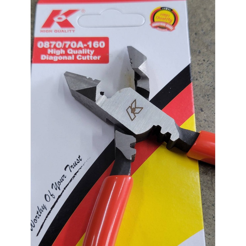 (巧雲家) KNIPEX 6＂斜口鉗 附壓著 斜嘴鉗 鉗子 日式斜口鉗 日式電工斜口鉗 0870A160 K牌-細節圖4