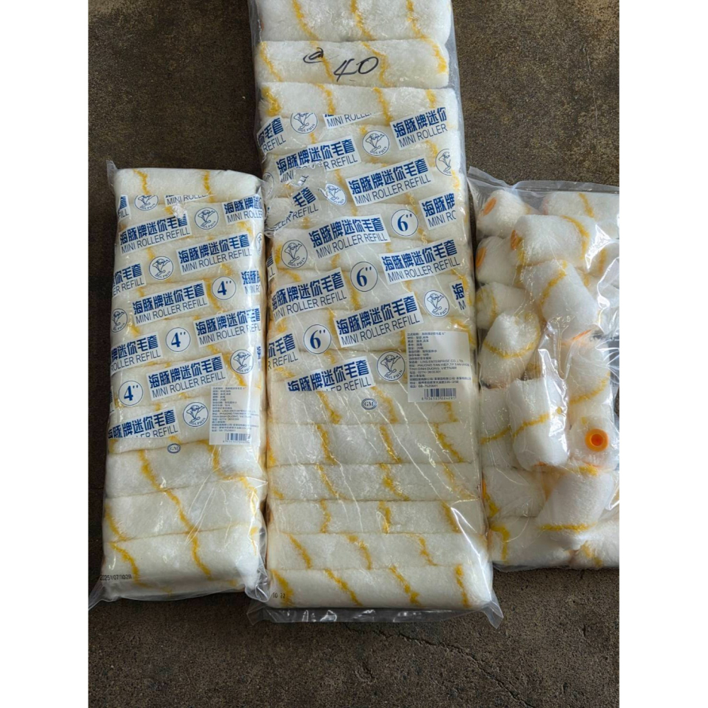 (巧雲家) 海豚牌 迷你滾輪 海豚迷你滾筒刷 迷你熱狗滾輪 2吋4吋6吋 長柄 滾筒刷 油漆滾刷 油漆滾輪 小熱狗-細節圖5