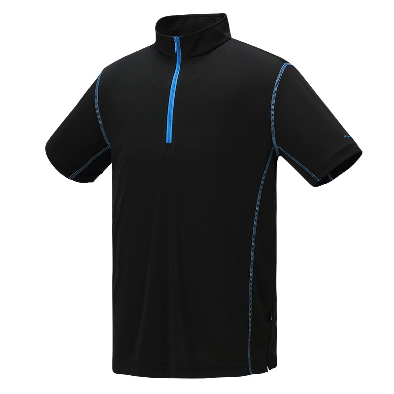 維特FIT 男款涼感吸排抗UV短袖立領上衣 OS1104 經典黑 涼感衣 排汗衣 運動短T OUTDOOR NICE-細節圖2