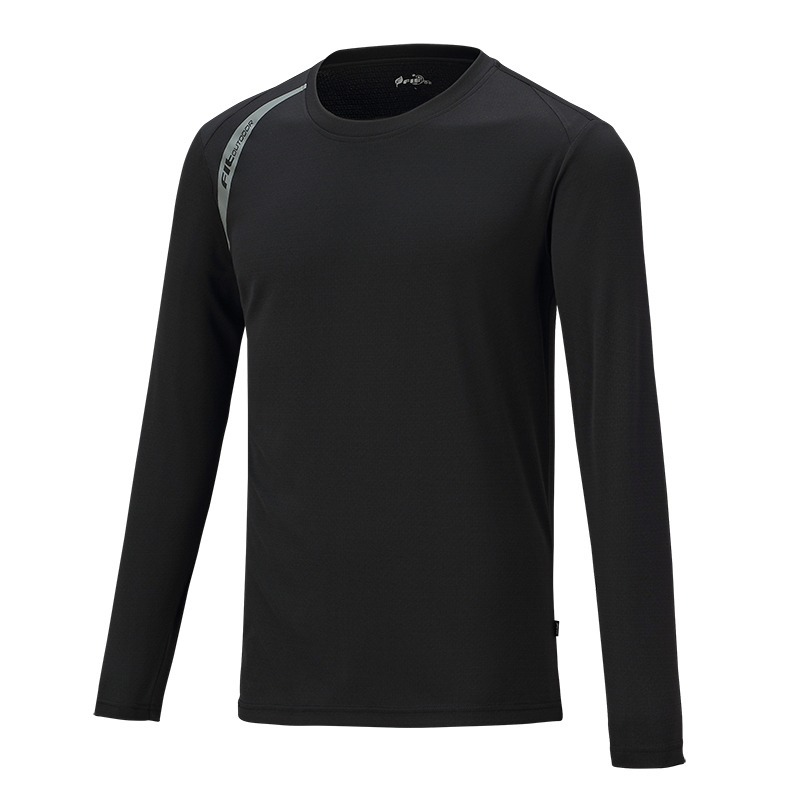 維特FIT 男款涼感吸排抗UV長袖圓領上衣 OS1101 經典黑 排汗T恤 涼感衣 防曬上衣 OUTDOOR NICE-細節圖2