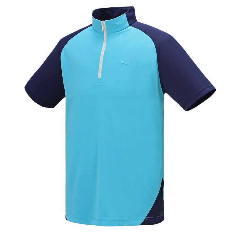 維特FIT 男款吸排抗UV短袖立領上衣 OS1106 青綠色 排汗衣 運動服 防曬上衣 OUTDOOR NICE-細節圖2