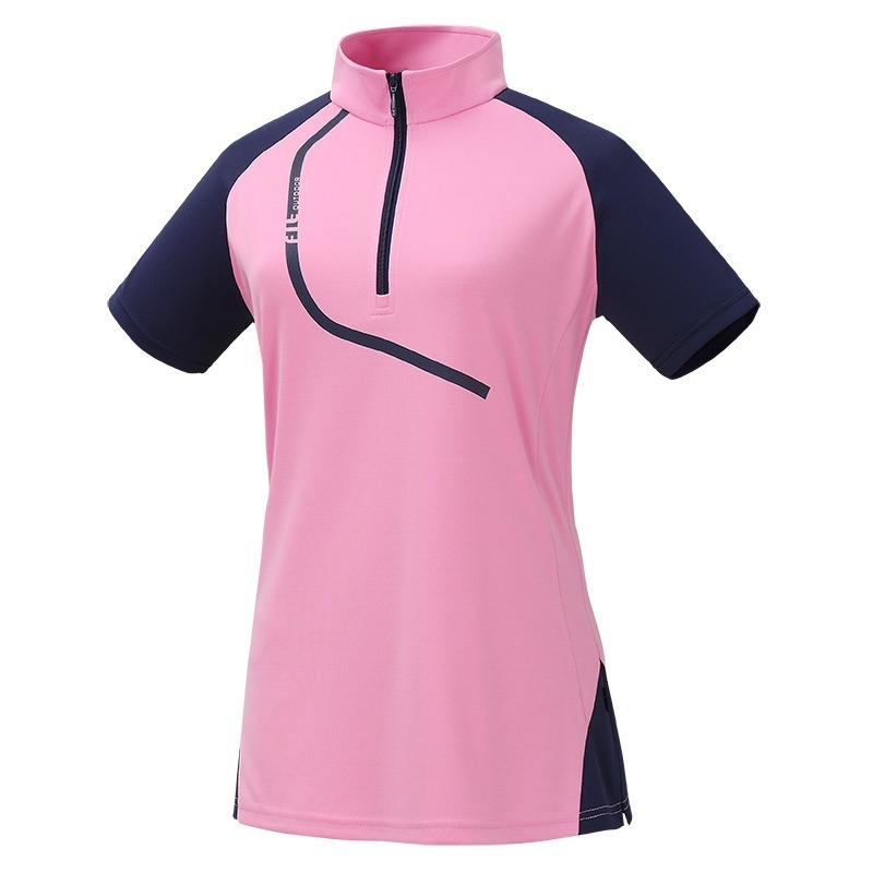 維特FIT 女款吸排抗UV短袖立領上衣 OS2104 粉紅色 排汗短T 運動上衣 排汗衣 OUTDOOR NICE-細節圖2