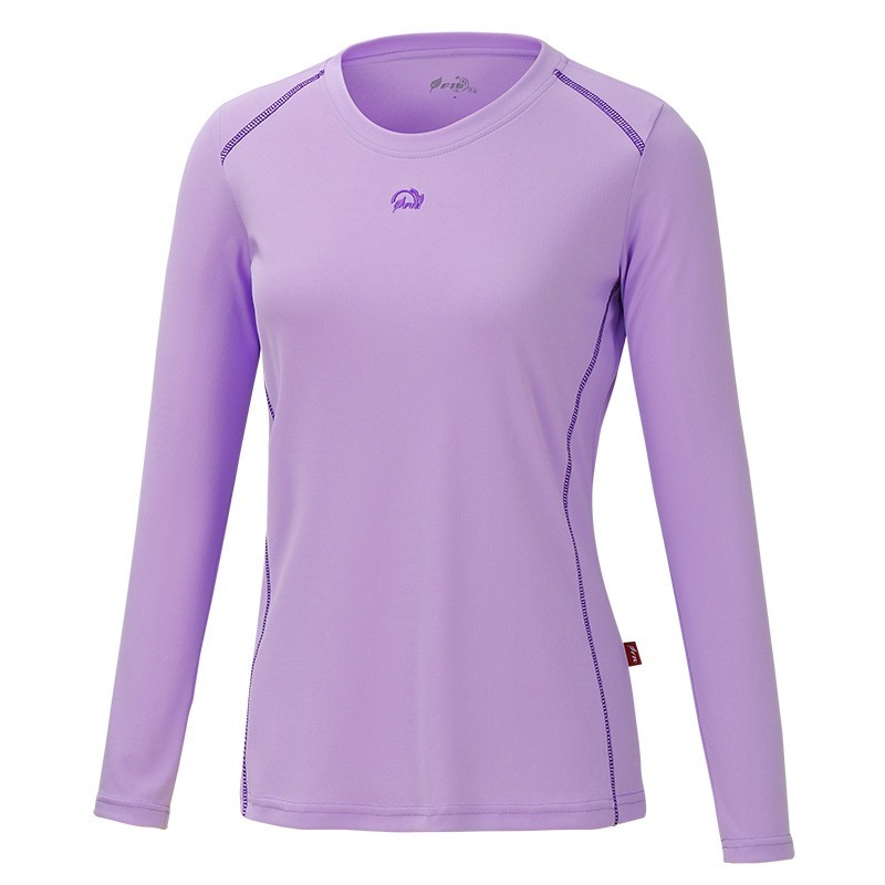 維特FIT 女款涼感吸排抗UV長袖圓領上衣 OS2101 薰衣紫 涼感衣 防曬上衣 排汗長T OUTDOOR NICE-細節圖2