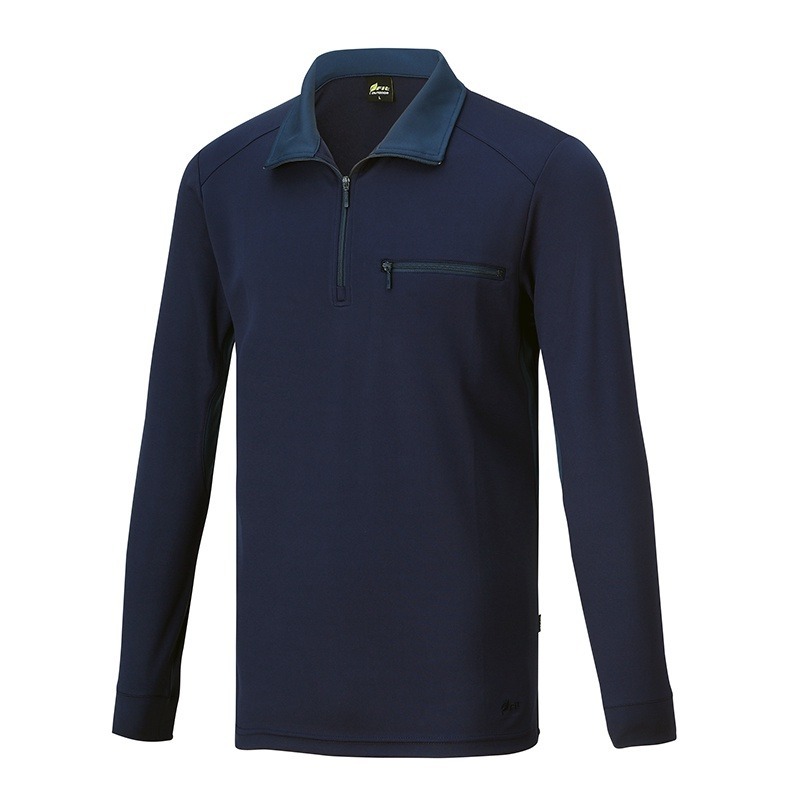 維特FIT 男款吸濕排汗抗UV立領上衣 MW1103 深藍色 休閒服 排汗衣 薄長袖上衣 OUTDOOR NICE-細節圖2