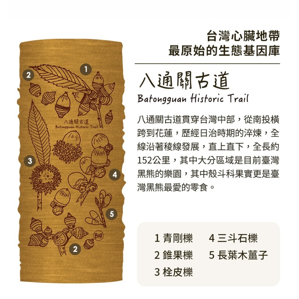 西班牙BUFF 魔術頭巾 舒適125gsm 美麗諾羊毛頭巾 八通關古道 134943-555 OUTDOOR NICE-細節圖3