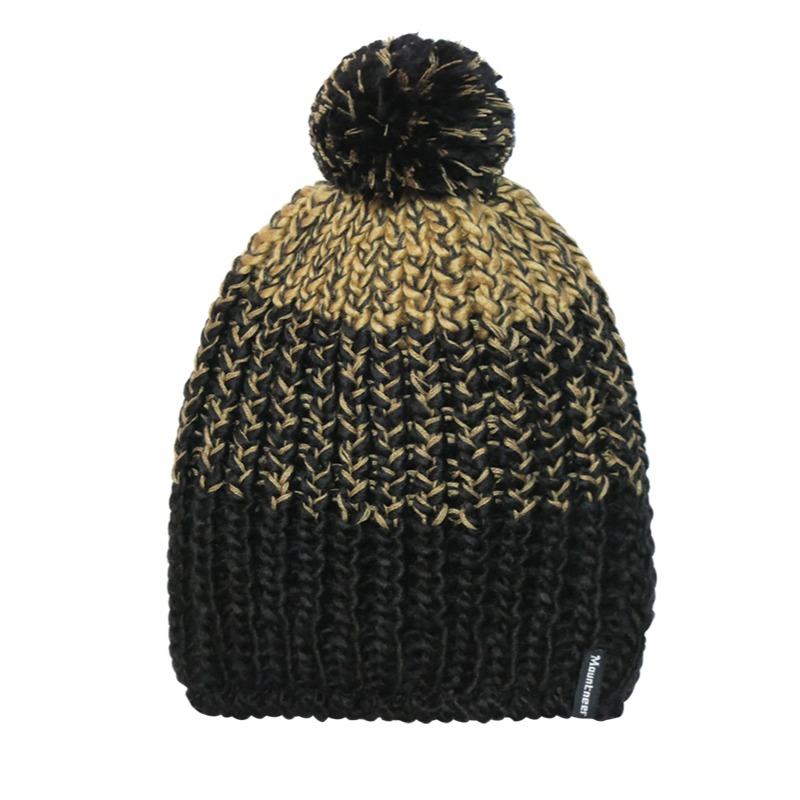 山林MOUNTNEER 保暖針織毛線帽 12H61 黑色 杏色 保暖帽 刷毛帽 毛帽 針織帽 OUTDOOR NICE-細節圖2