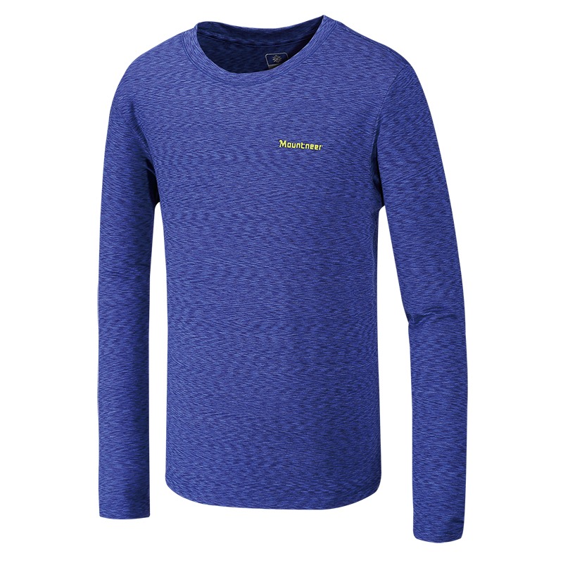 山林MOUNTNEER 男款排汗保暖上衣 32P27 寶藍 排汗衣 中層衣 圓領T恤 運動服 OUTDOOR NICE-細節圖2